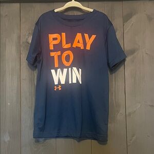 Under Armour Kids' Blue and Orange 'Play to Win' Tee